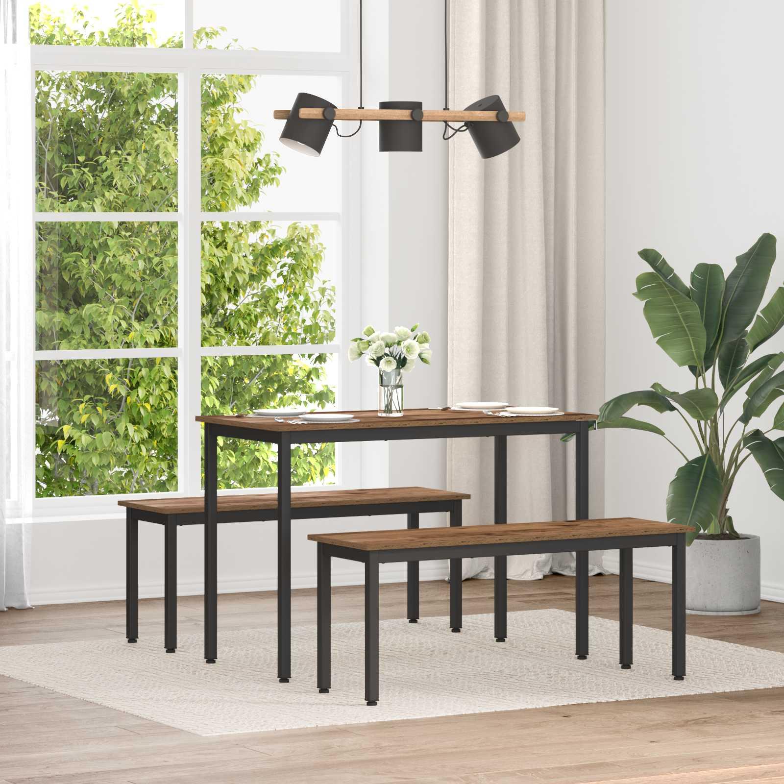 Bænk Gammelt træ 110 x 35 x 45 cm Konstrueret træ billede