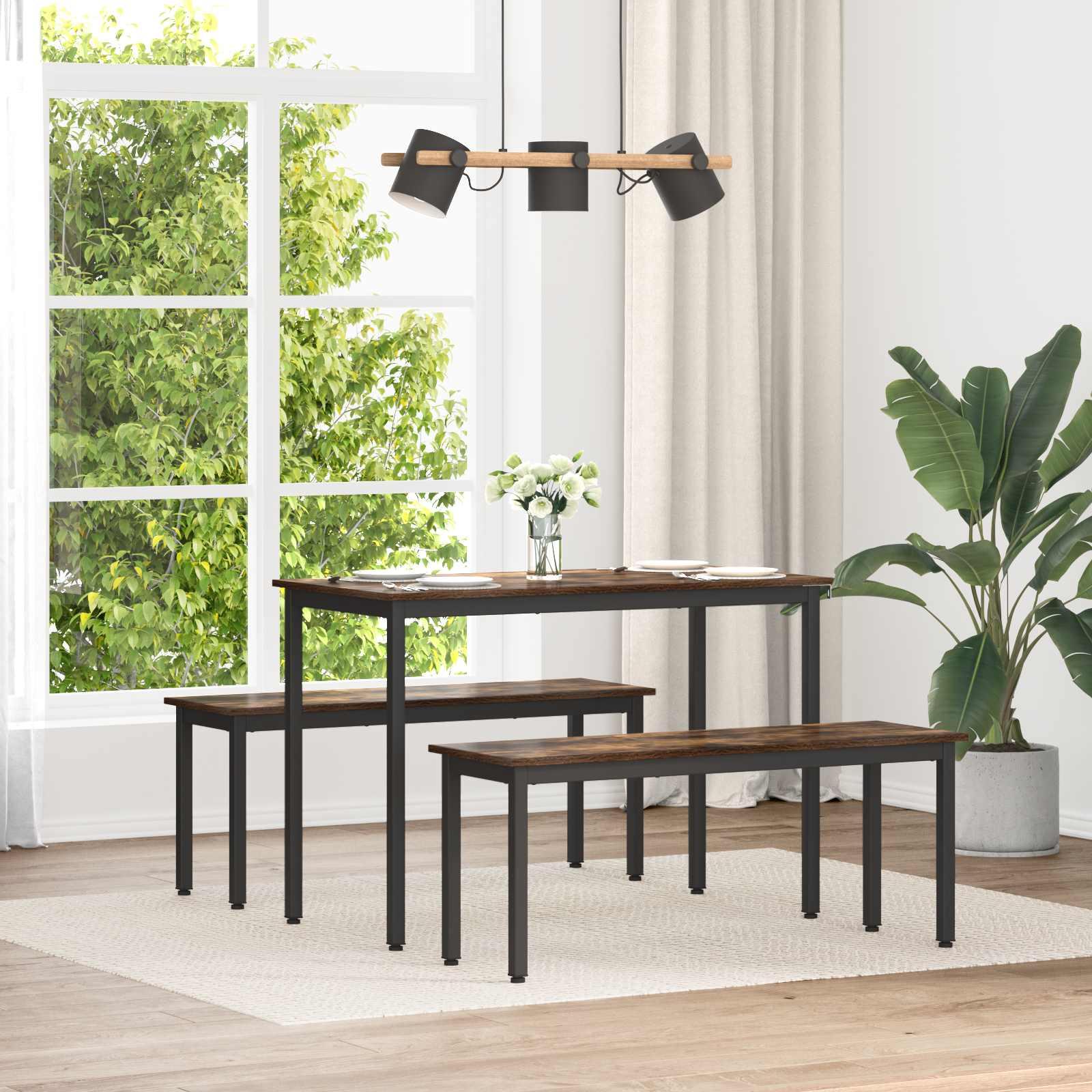 Bænk Røget Eg 110 x 35 x 45 cm Konstrueret træ billede