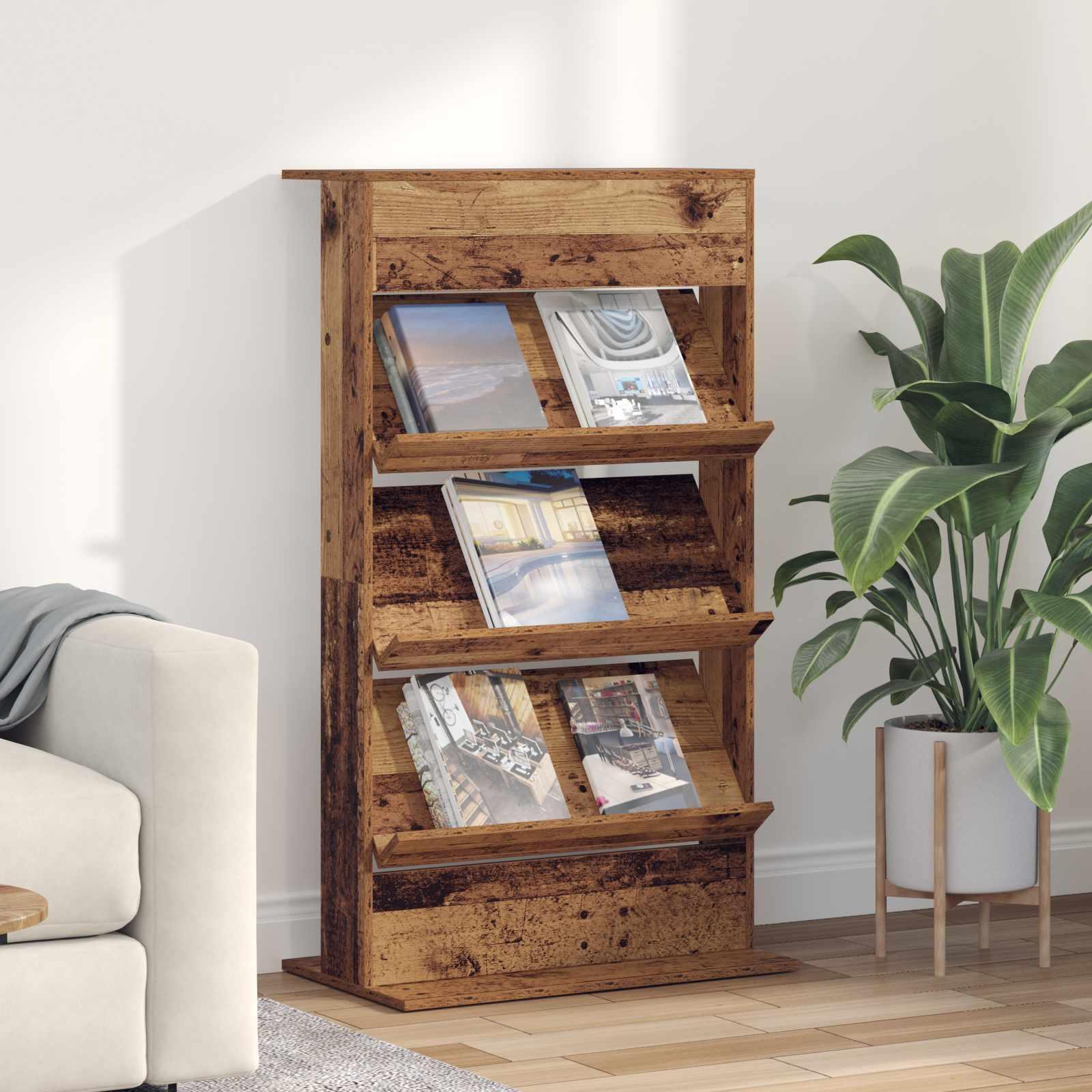Magasin Rack Gammelt træ 70 x 41 x 126 cm Konstrueret træ billede