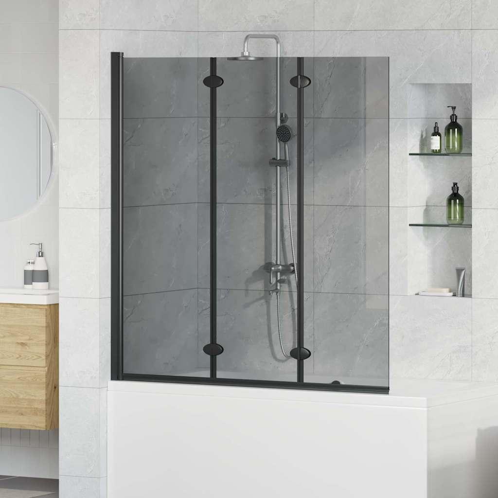Bruser Indhegning Sort 130 x 138 cm ESG Glas og Aluminium billede