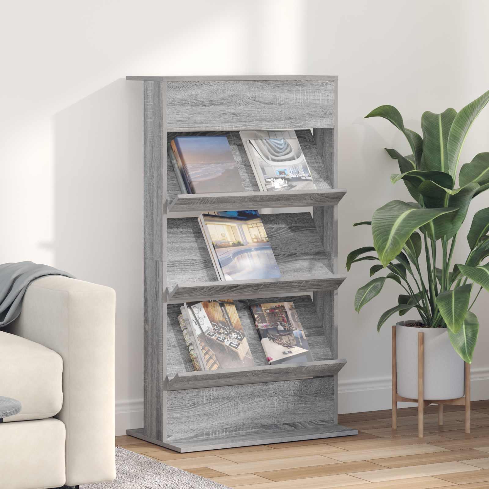 Magasin Rack Grå Sonoma 70 x 41 x 126 cm Konstrueret træ billede