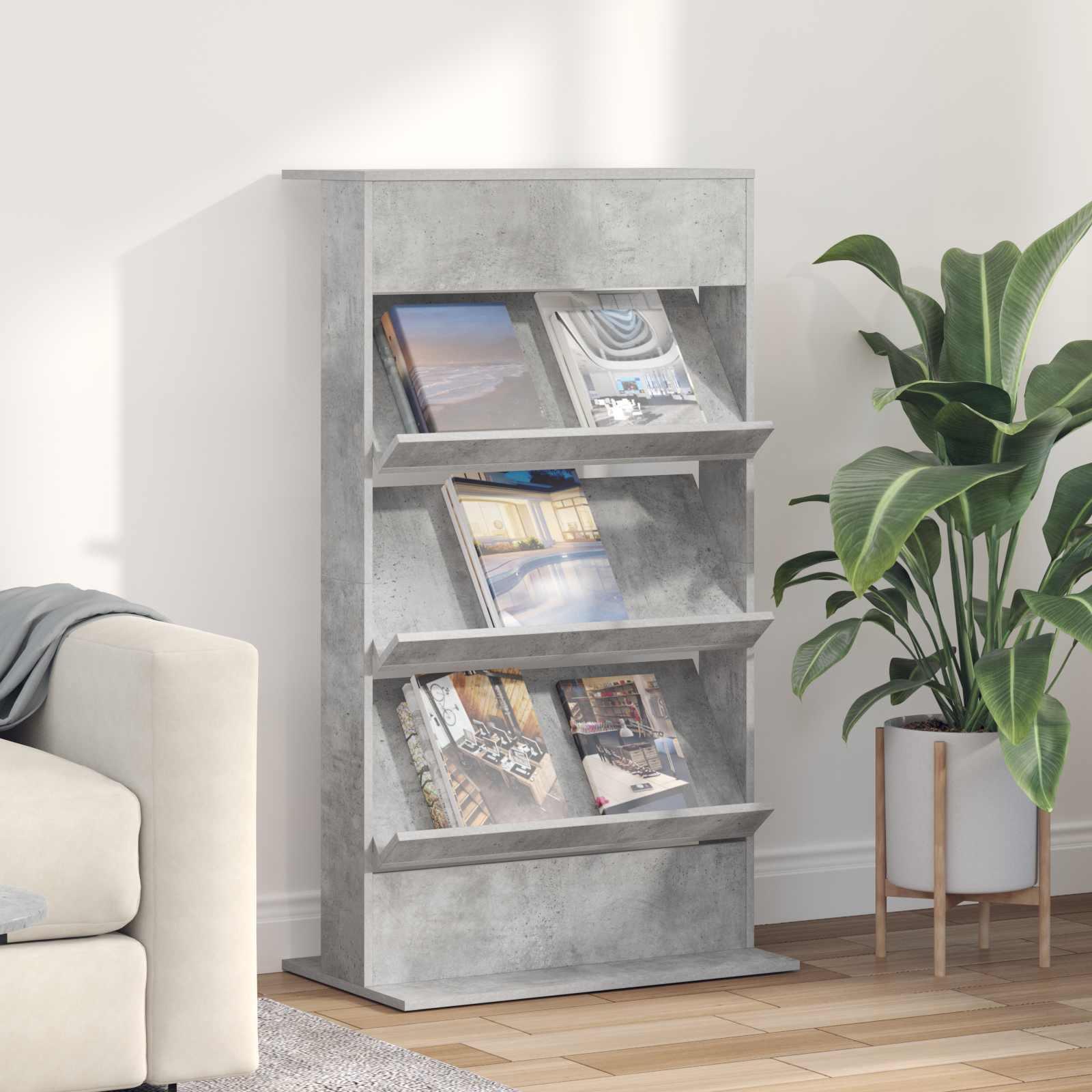 Magasin Rack Beton Grå 70 x 41 x 126 cm Konstrueret træ billede
