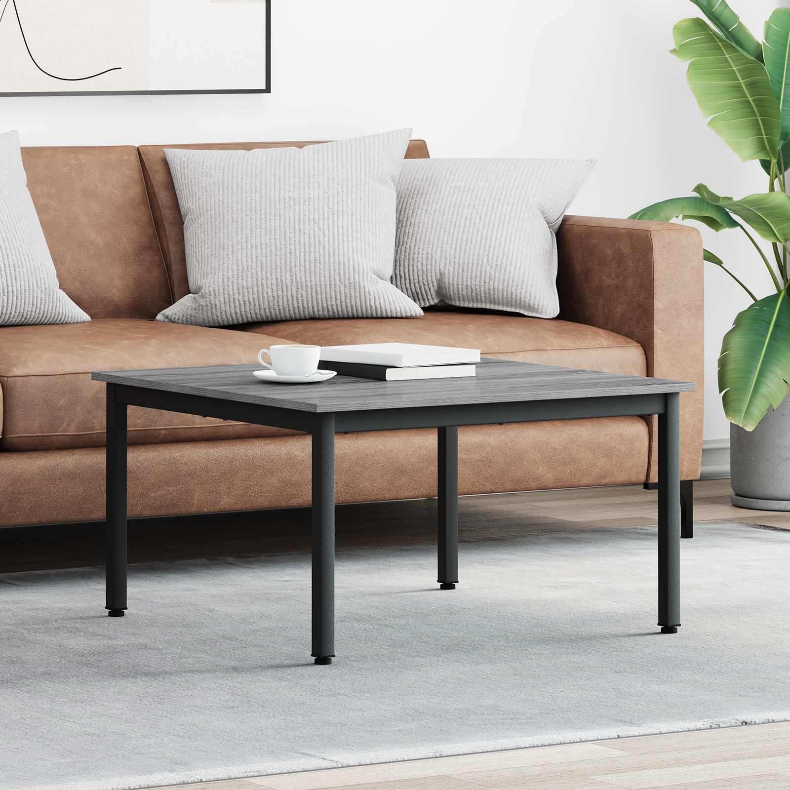 Sofabord Grå Sonoma 80 x 80 x 45 cm Konstrueret træ billede