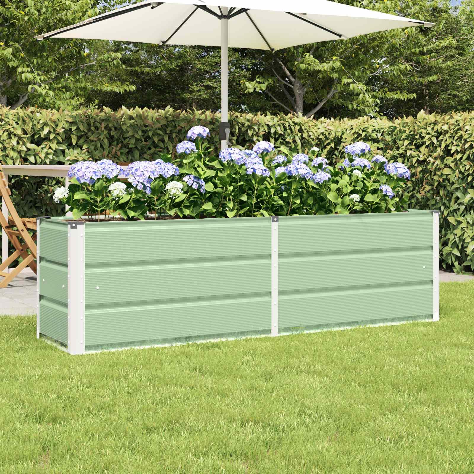 Plantekasse Grøn 160 x 40 x 45 cm Stål billede