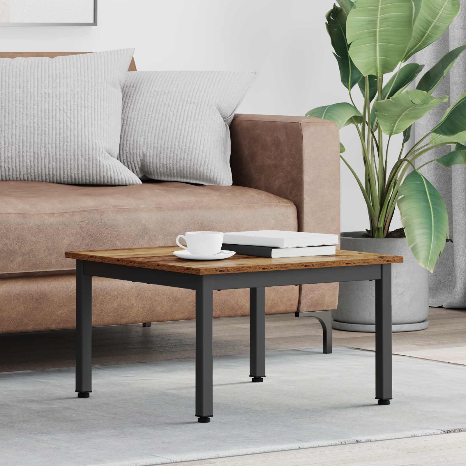Sofabord Gammelt træ 60 x 60 x 36 cm Konstrueret træ billede
