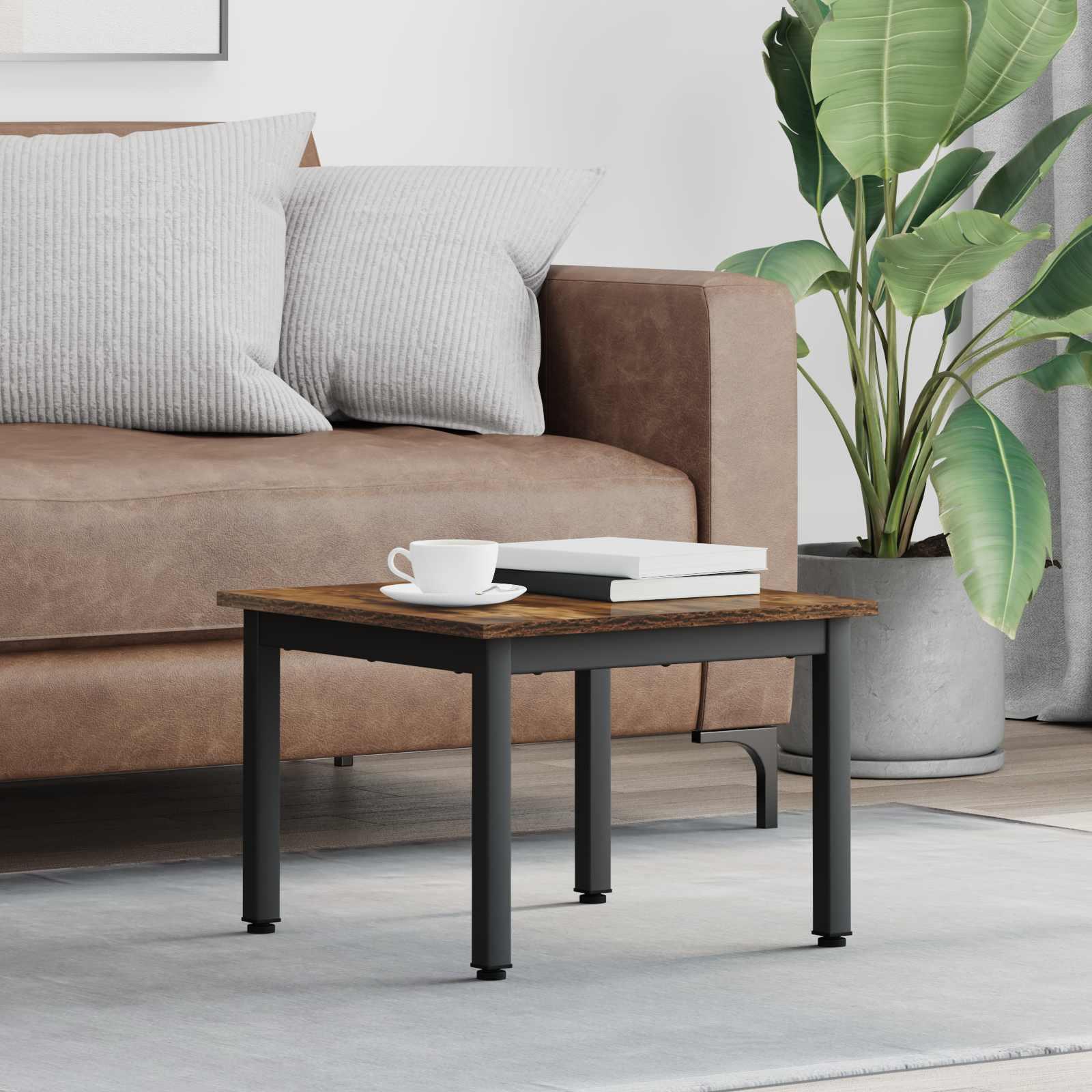 Sofabord Røget Eg 50 x 50 x 36 cm Konstrueret træ billede