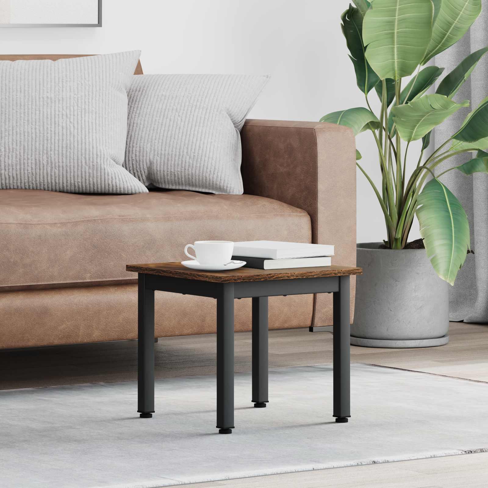 Sofabord Røget Eg 40 x 40 x 36 cm Konstrueret træ billede