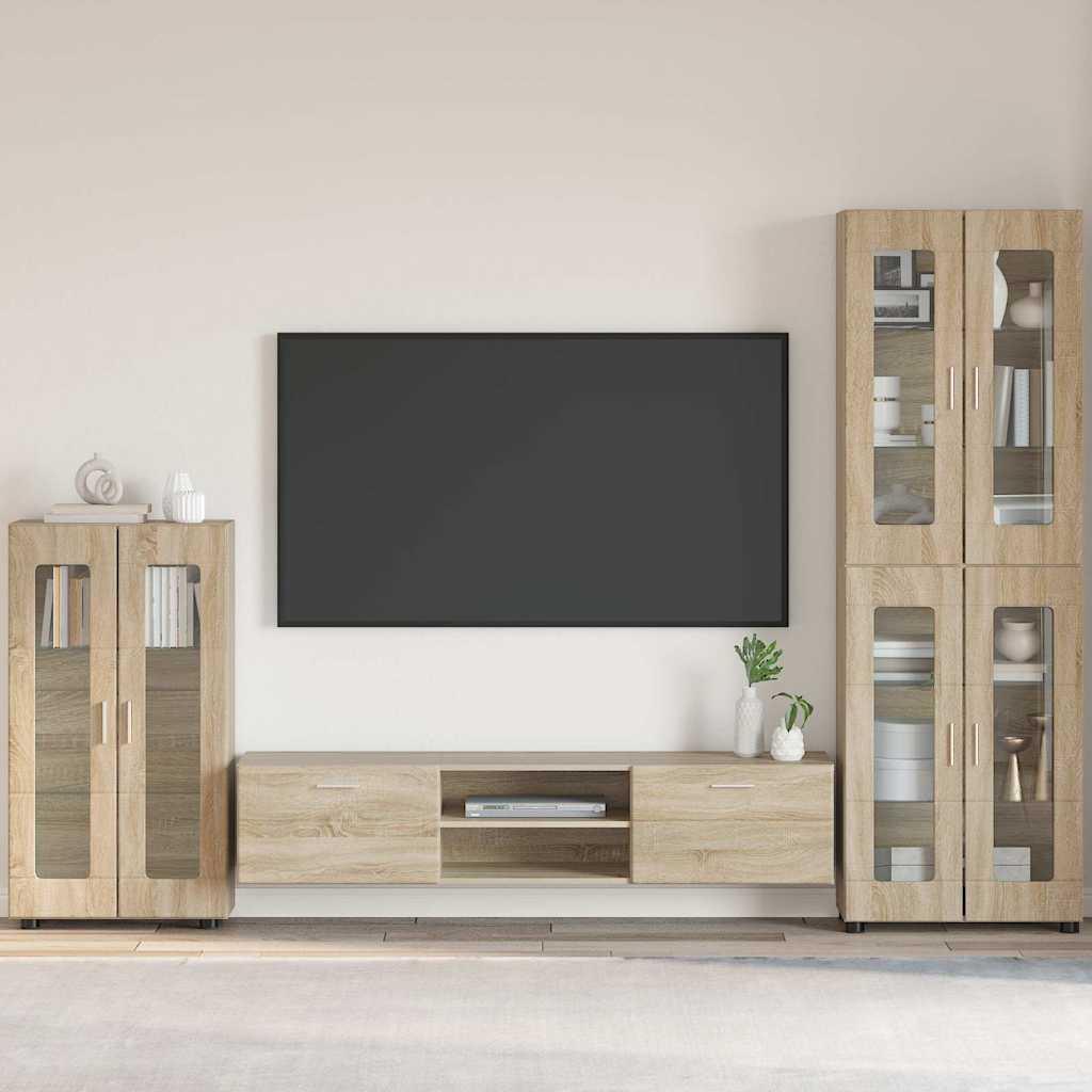Sidebord med dør Sonoma eg 55,5 x 29 x 100 cm Konstrueret træ billede