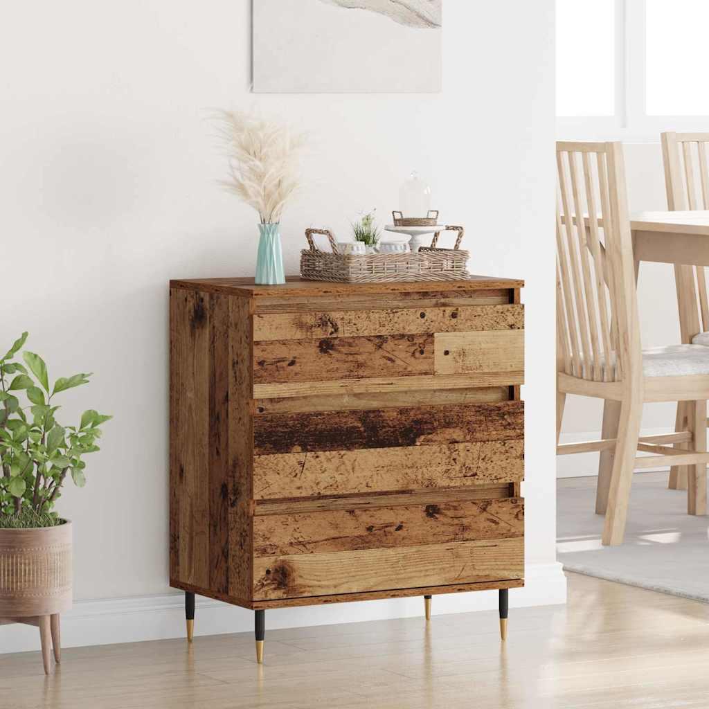 Sidebord med skuffe Gammelt træ 60 x 35 x 70 cm Konstrueret træ billede