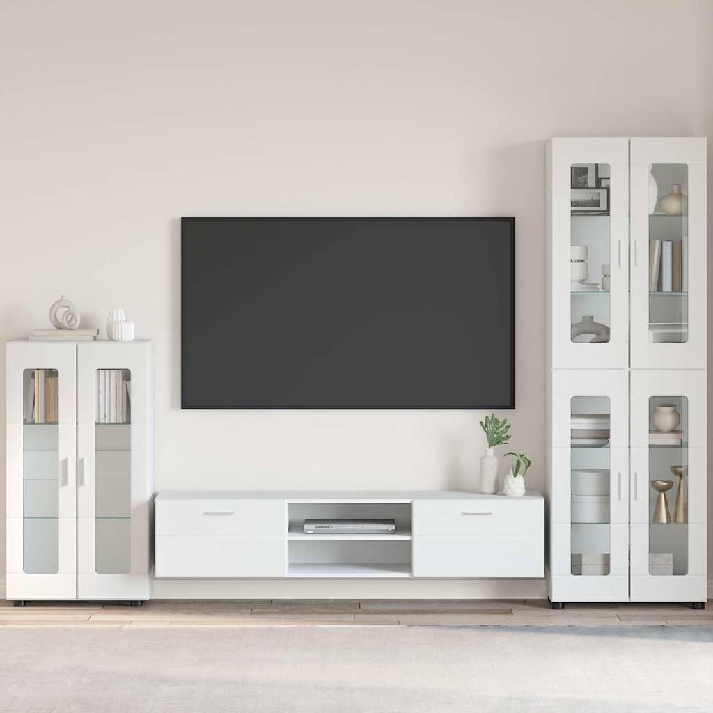 Sidebord med hylde Hvid 55,5 x 29 x 100 cm Konstrueret træ billede