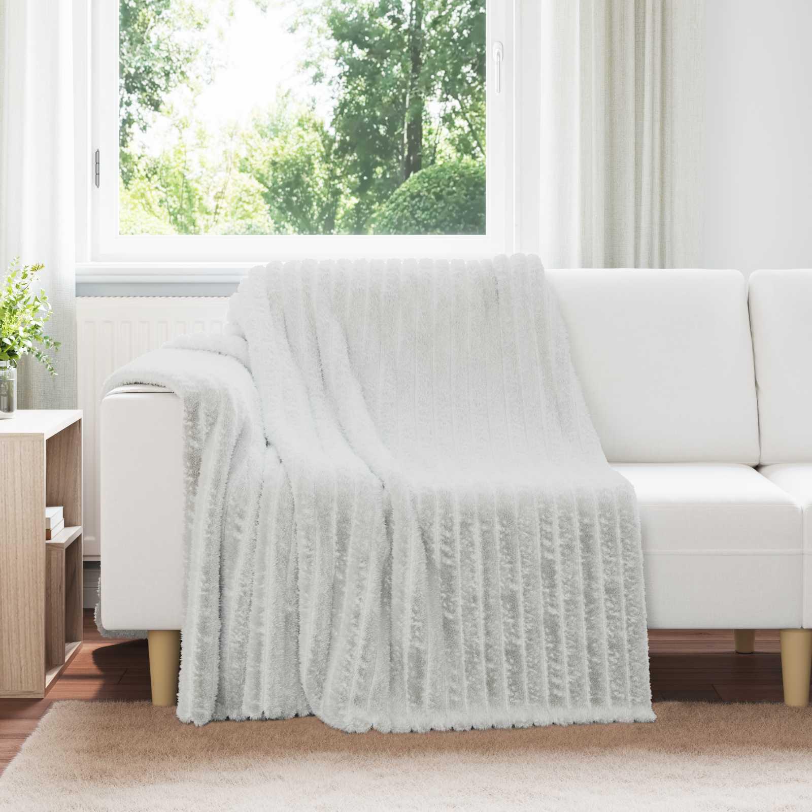 Throw tæppe Grå 200 x 150 cm Fleece billede
