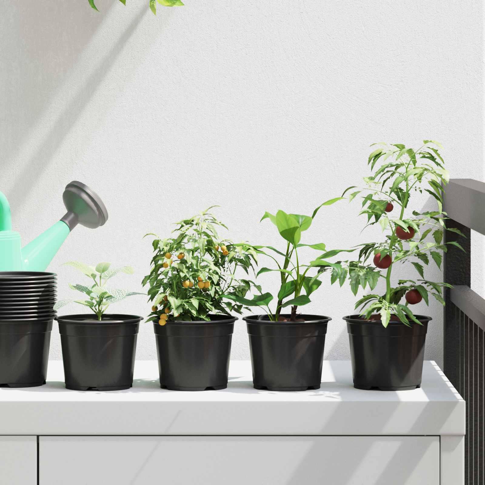 Blomsterpotte 100 stk Sort Ø 15 x 12,5 cm Plastik billede