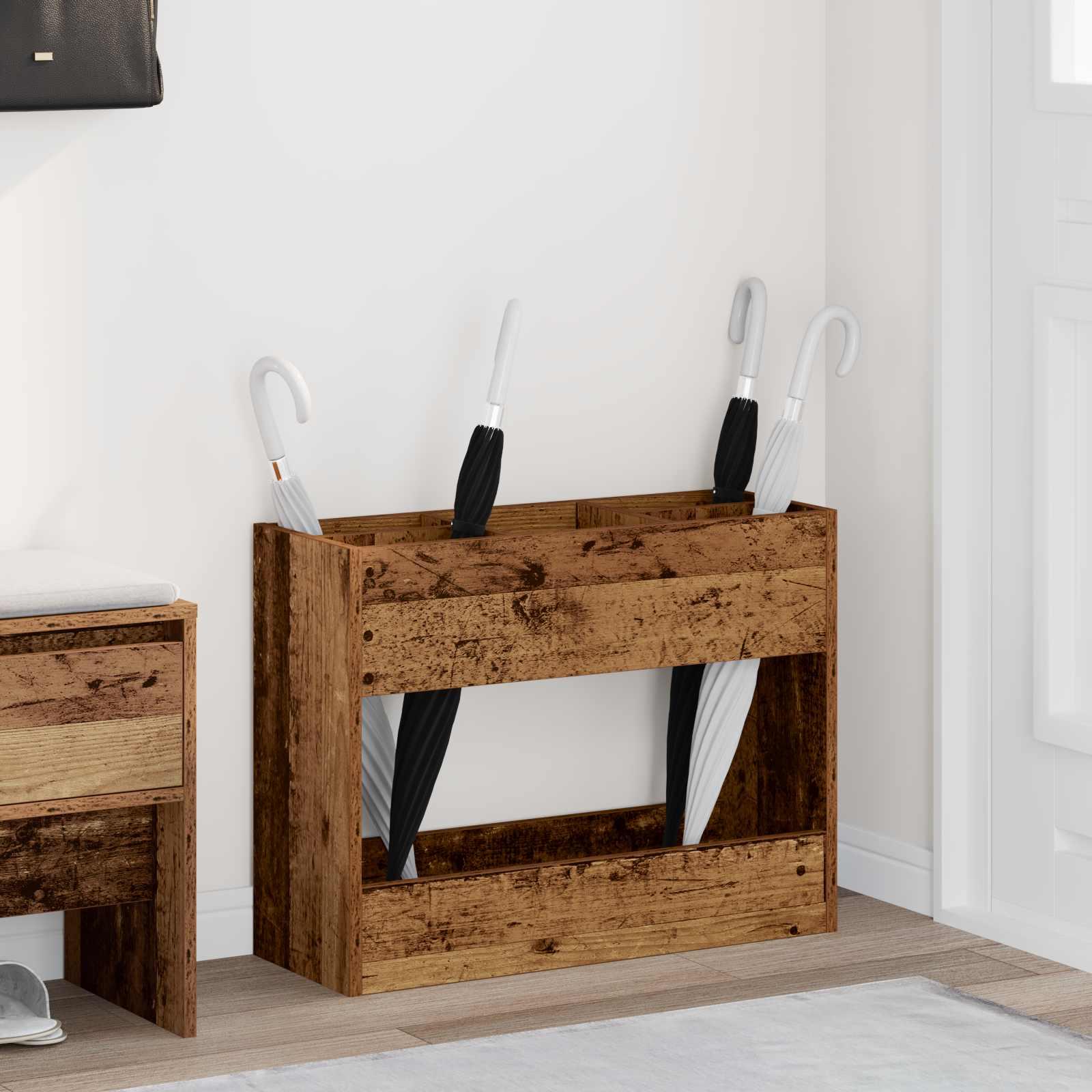 Parasolfod Gammelt træ 65 x 24 x 50 cm Konstrueret træ billede