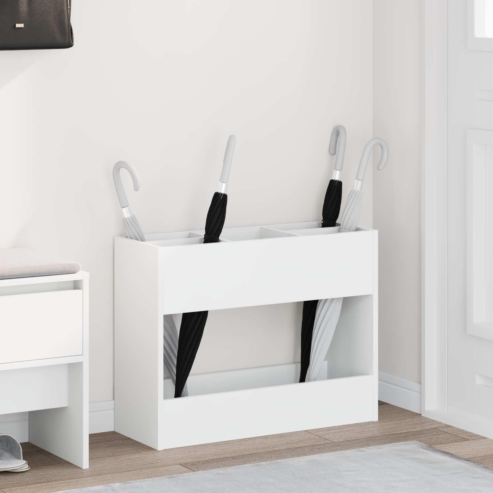 Parasolfod med opbevaring Hvid 65 x 24 x 50 cm Konstrueret træ billede