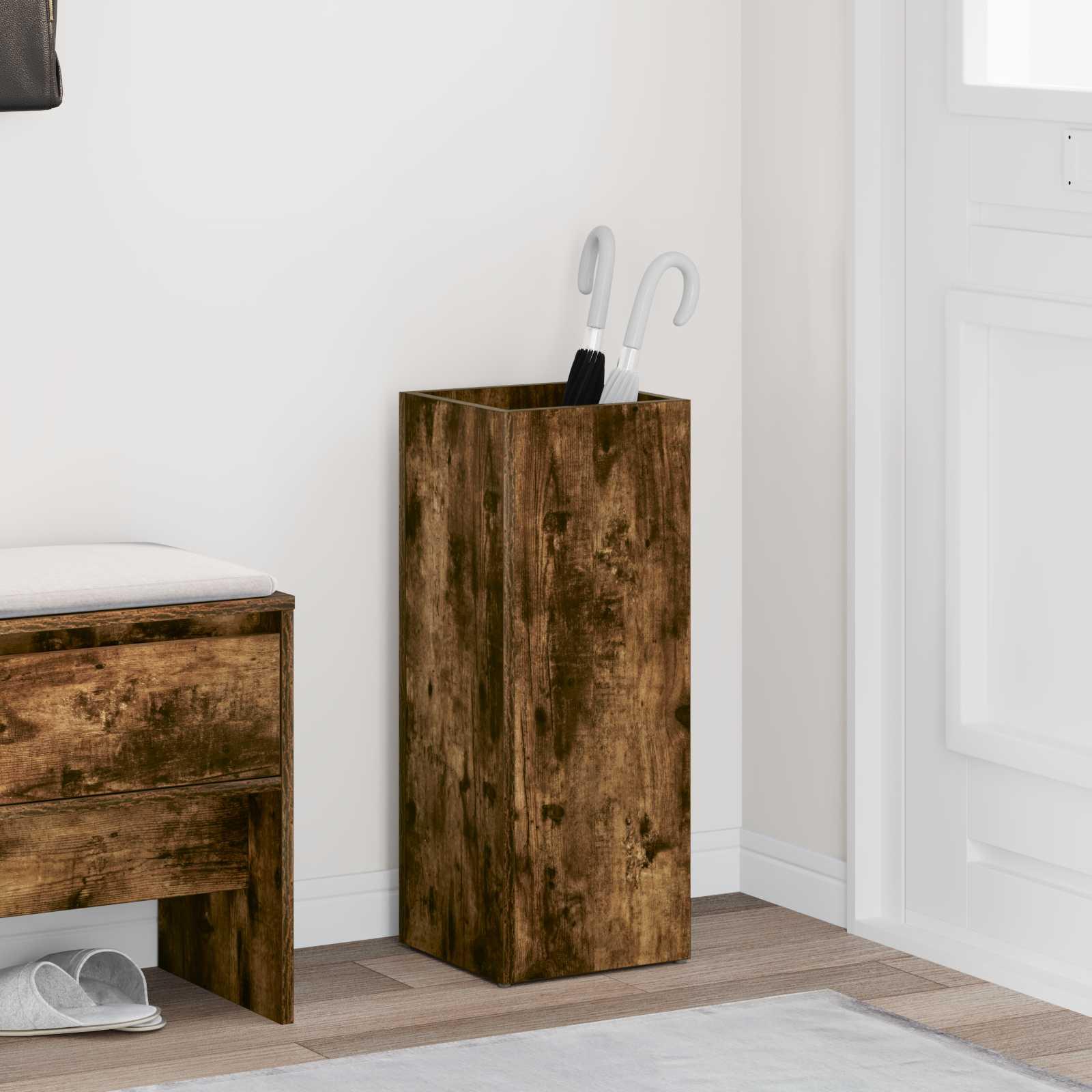 Parasolfod Røget eg 25 x 24,5 x 64 cm Konstrueret træ billede
