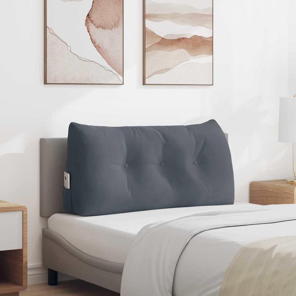 Rygpude Mørkegrå 100 x 24 x 50 cm Fløjl billede