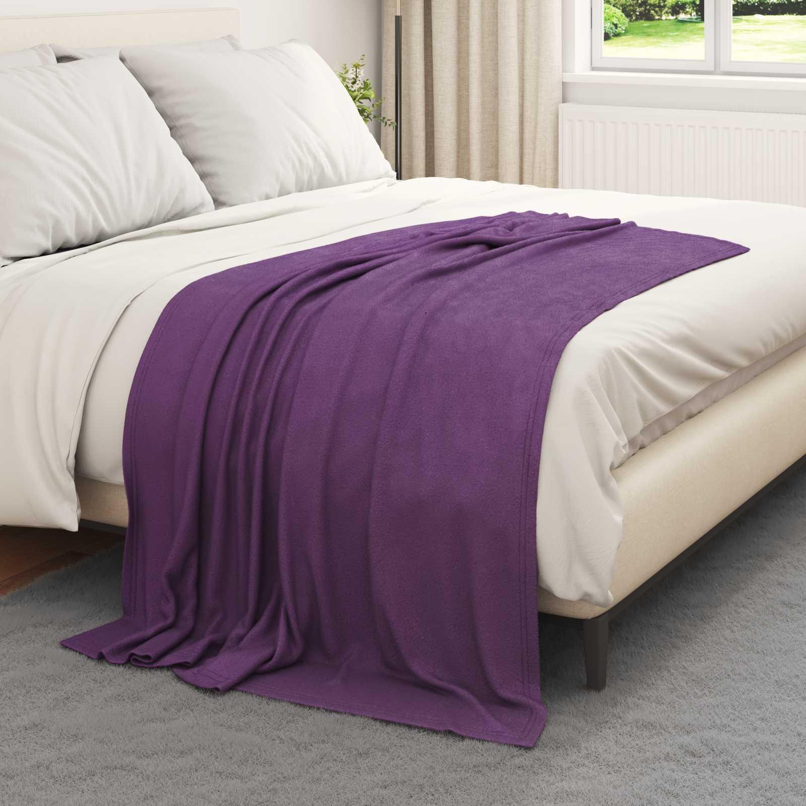 Kastetæpper 24 stk Lilla 170 x 130 cm Fleece billede