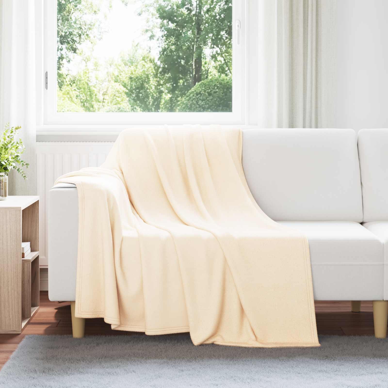 Kastetæpper 24 stk Creme 200 x 150 cm Fleece billede