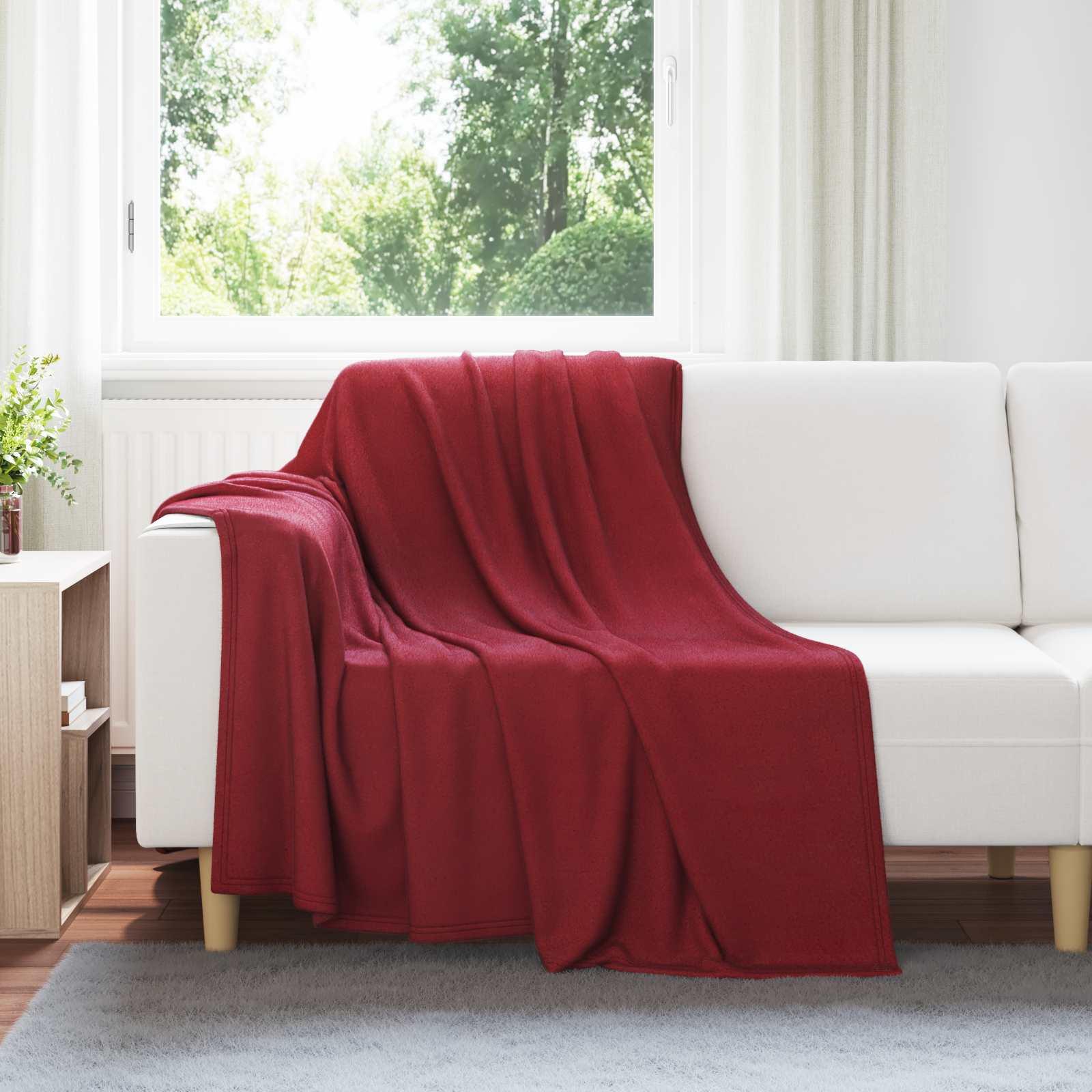 Kastetæpper 24 stk Bordeaux Rød 200 x 150 cm Fleece billede
