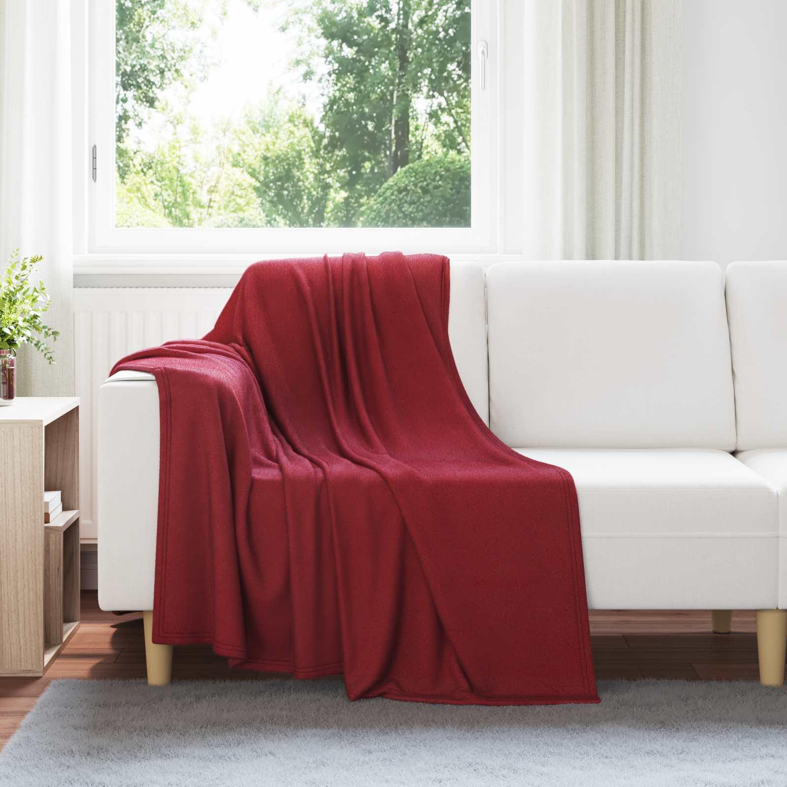 Kastetæpper 24 stk Bordeaux Rød 170 x 130 cm Fleece billede