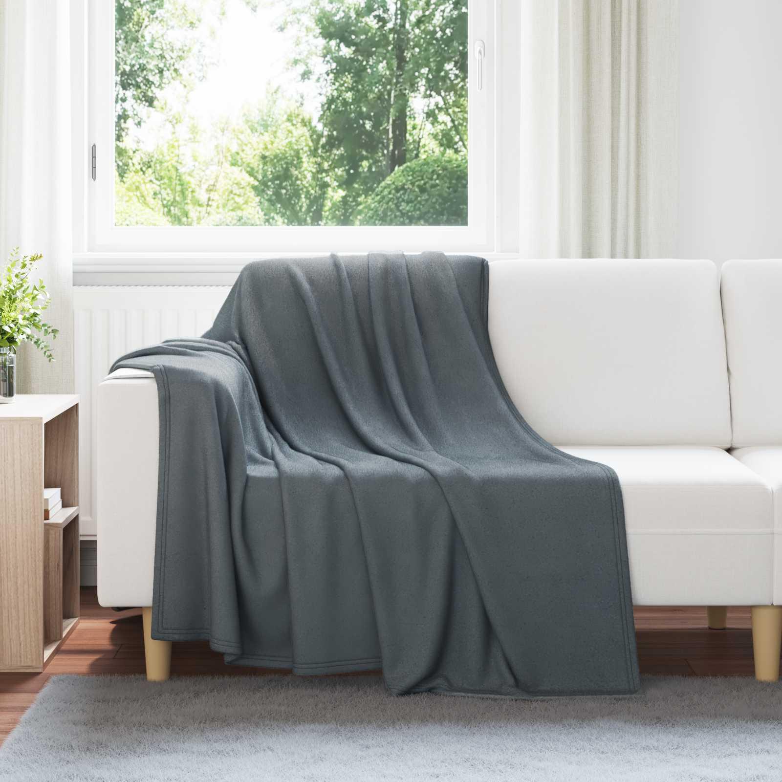 Kastetæpper 24 stk Mørkegrå 200 x 150 cm Fleece billede
