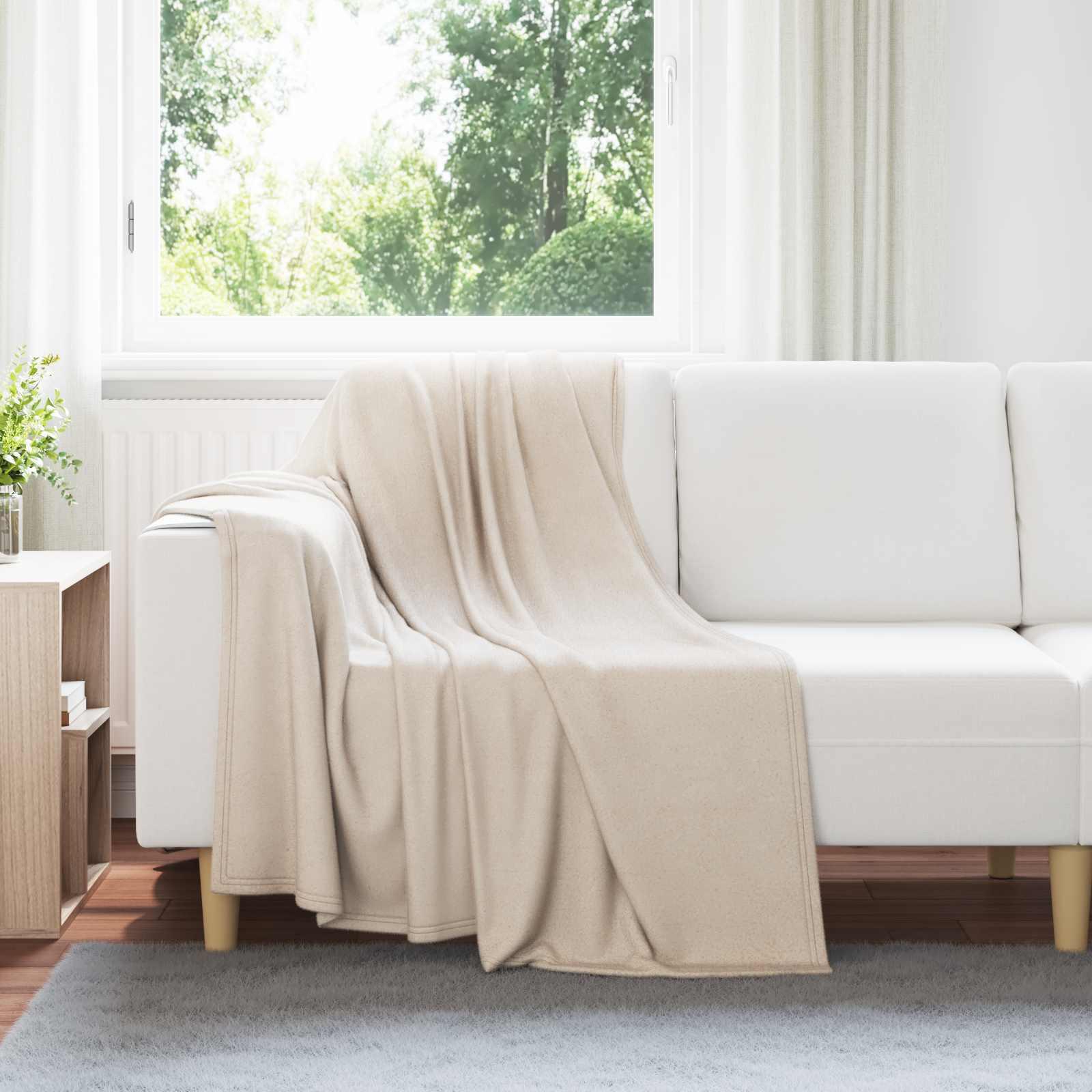 Kastetæpper 24 stk Beige 170 x 130 cm Fleece billede