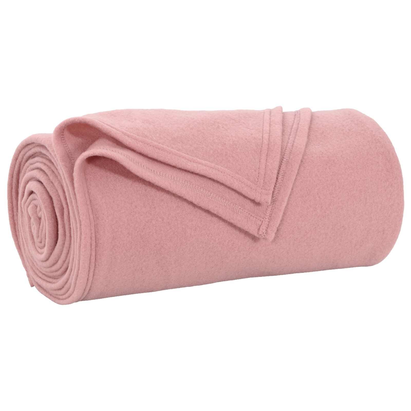 Kastetæpper 6 stk Lyserød 200 x 150 cm Fleece billede