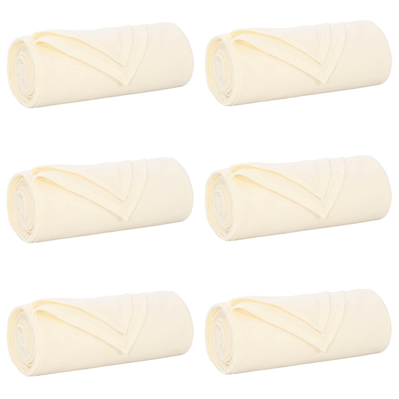 Kastetæpper 6 stk Creme 200 x 150 cm Fleece billede