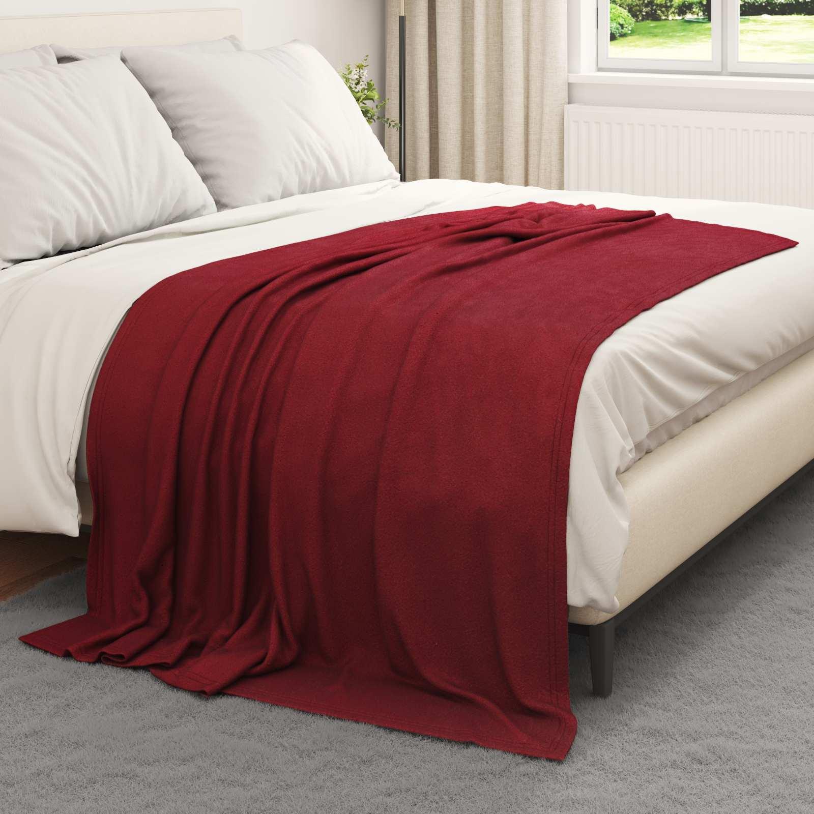 Kastetæpper 6 stk Bordeaux Rød 200 x 150 cm Fleece billede