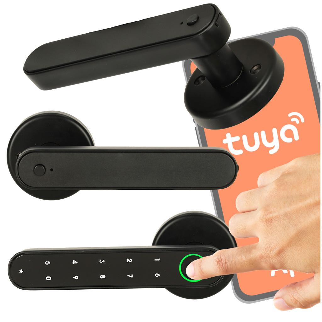 Smart dørhåndtag med fingeraftryk, kode og Bluetooth - indendørs billede