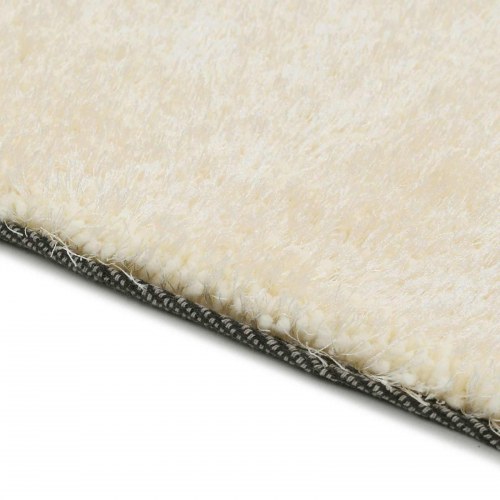 Shaggy områdetæppe - creme 120 × 160 cm, høj luv i polyethylen