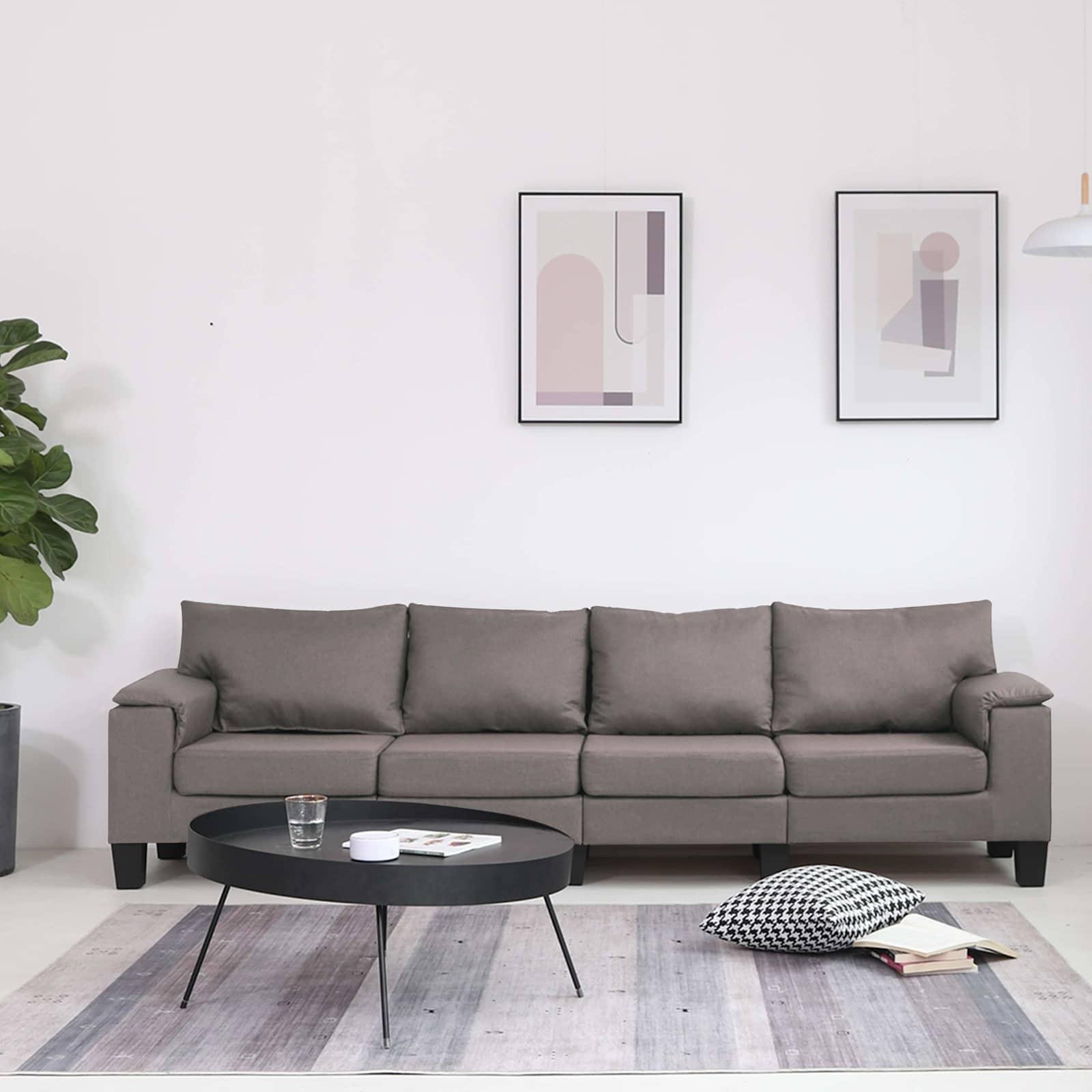 Sofa Gråbrun 4-personers Stof billede