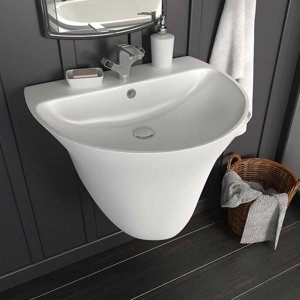 Vask Hvid 56 x 48 x 42 cm Glaseret Keramik billede