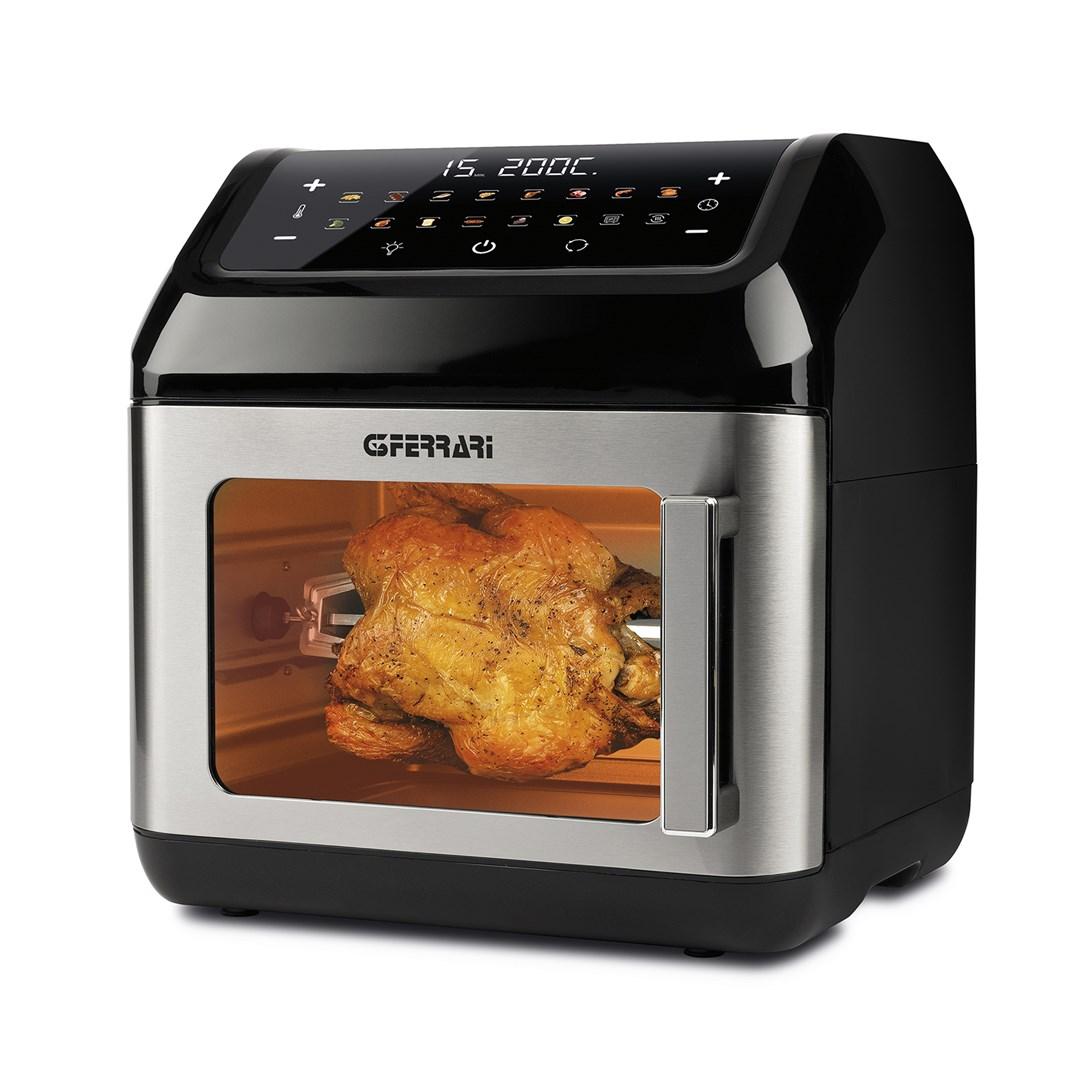 G3 Ferrari Friggisano EVO â 13 l airfryer/miniovn, 1.700 W â sort/rustfrit stÃ¥l billede