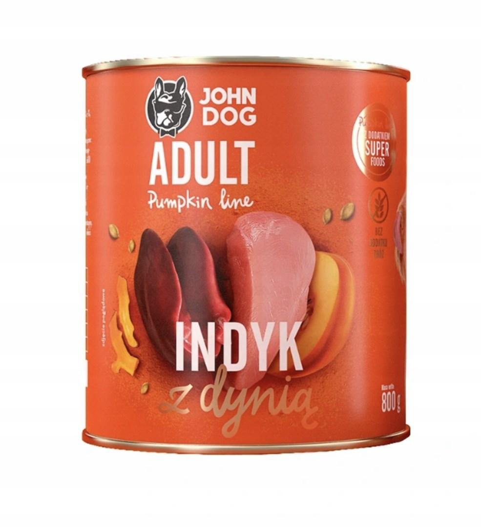 JOHN DOG Adult â kalkun med grÃ¦skar, vÃ¥dfoder til hund â 800 g billede
