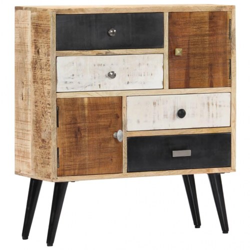 Skænk i massivt mangotræ - 70 × 30 × 78 cm, 4 skuffer og 2 låger