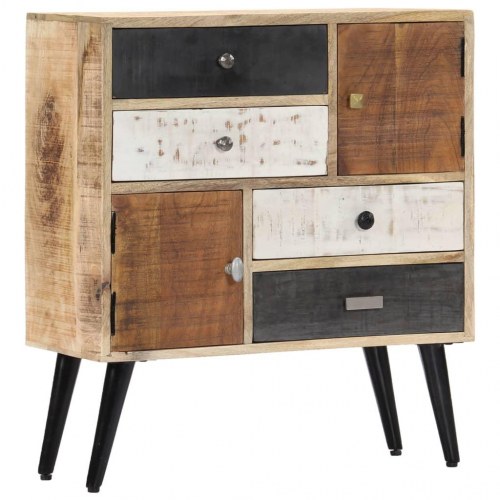 Skænk i massivt mangotræ - 70 × 30 × 78 cm, 4 skuffer og 2 låger