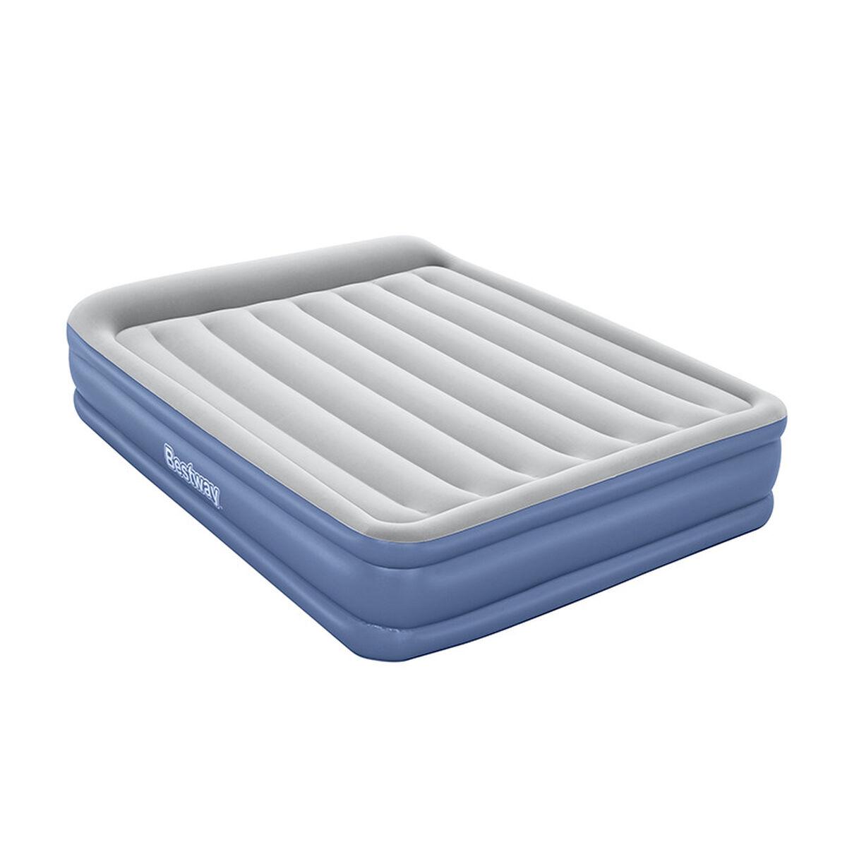 Bestway oppustelig madras 203 × 152 × 46 cm - blå/hvid billede