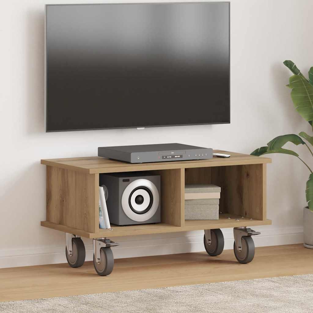 TV-bord Artisan Egetræ 68,5 x 35 x 35 cm Konstrueret træ billede