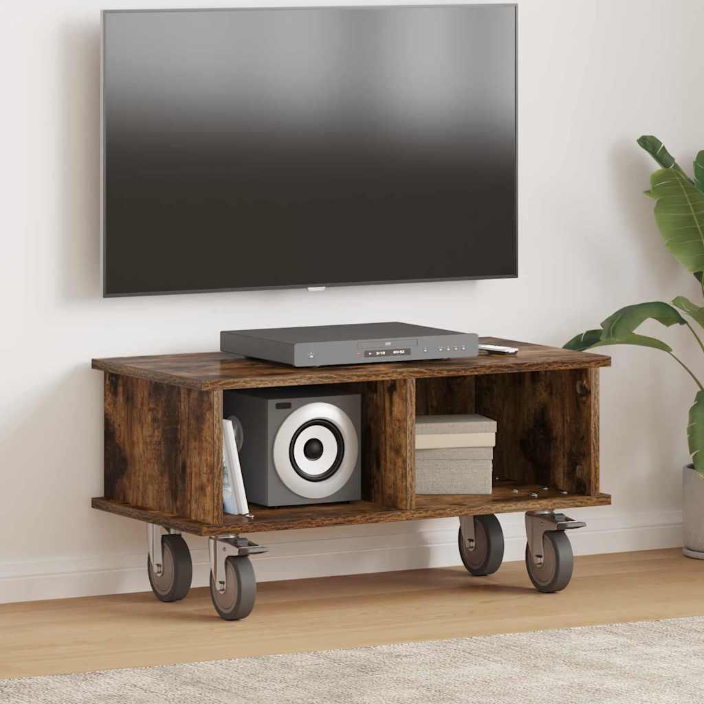 TV-bord Røget eg 68,5 x 35 x 35 cm Konstrueret træ billede
