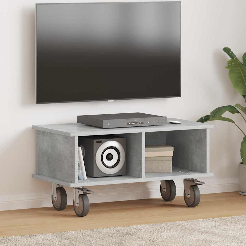 TV-bord Beton Grå 68,5 x 35 x 35 cm Konstrueret træ billede