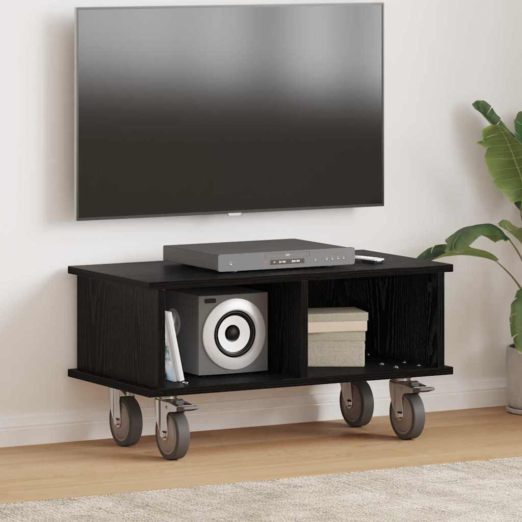 TV-bord Sort eg 68,5 x 35 x 35 cm Konstrueret træ billede