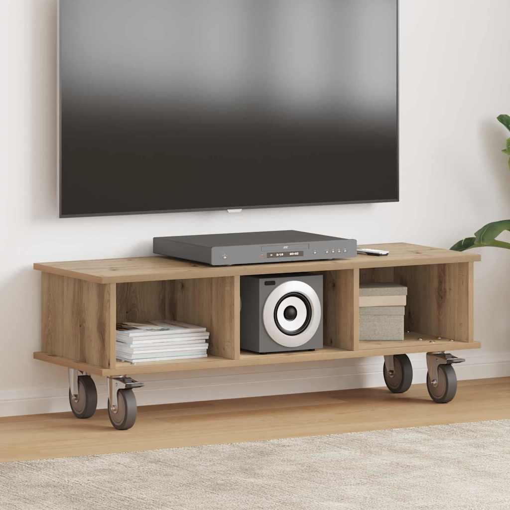 TV-bord Artisan Egetræ 100 x 35 x 35 cm Konstrueret træ billede
