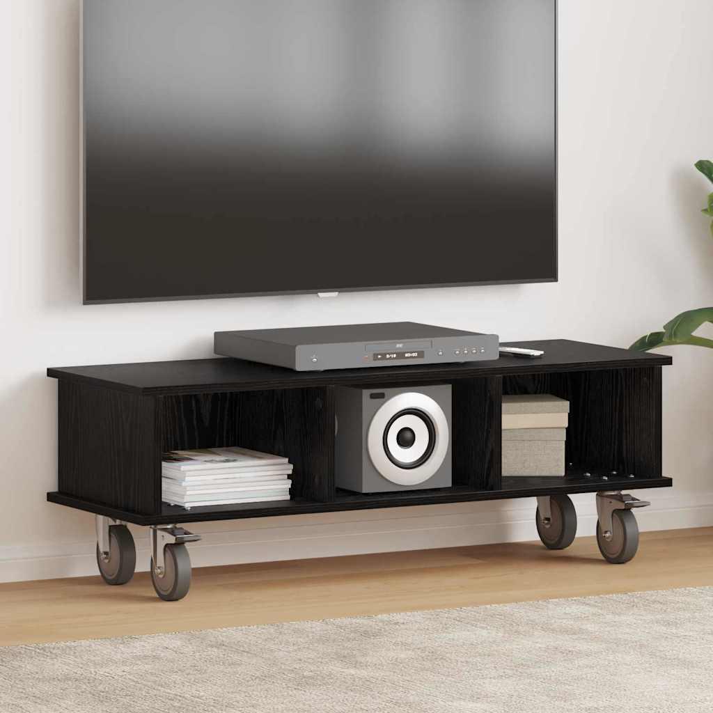 TV-bord Sort eg 100 x 35 x 35 cm Konstrueret træ billede