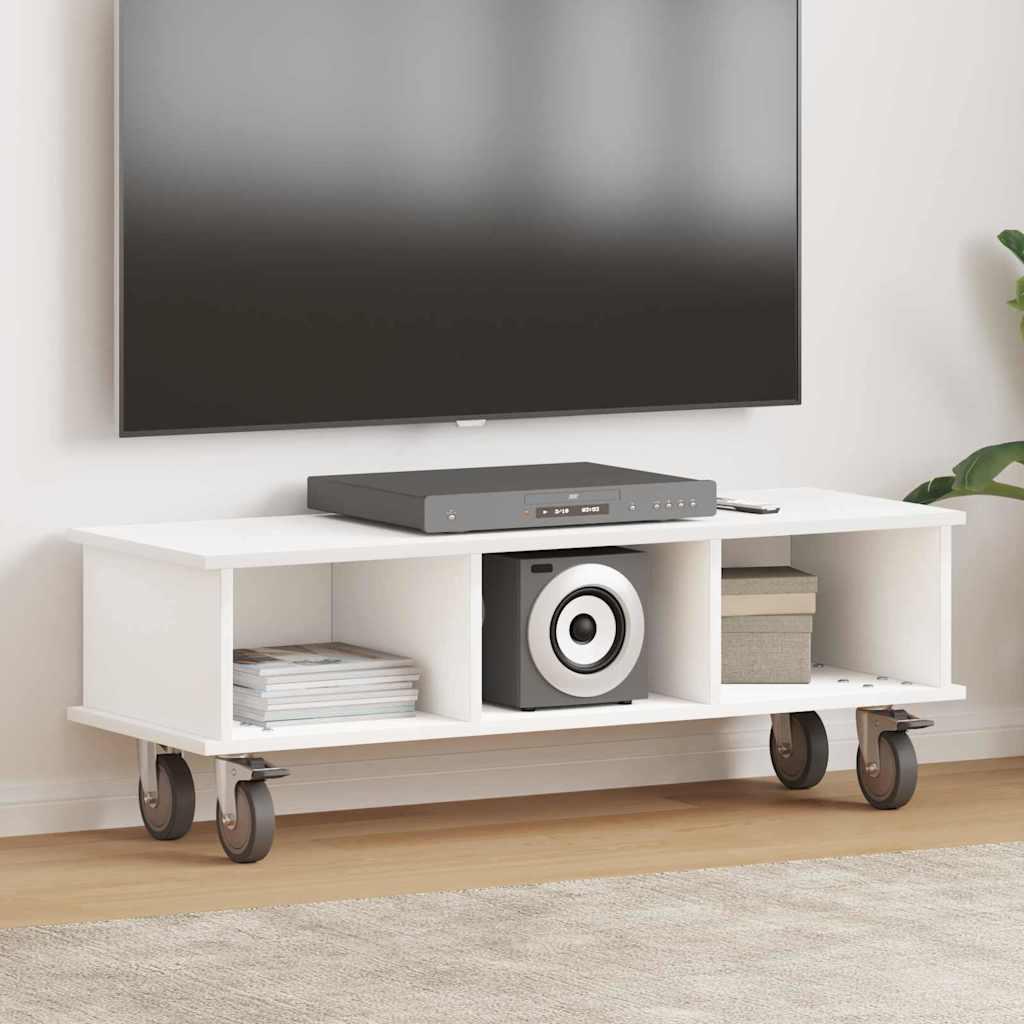 TV-bord Hvid 100 x 35 x 35 cm Konstrueret træ billede