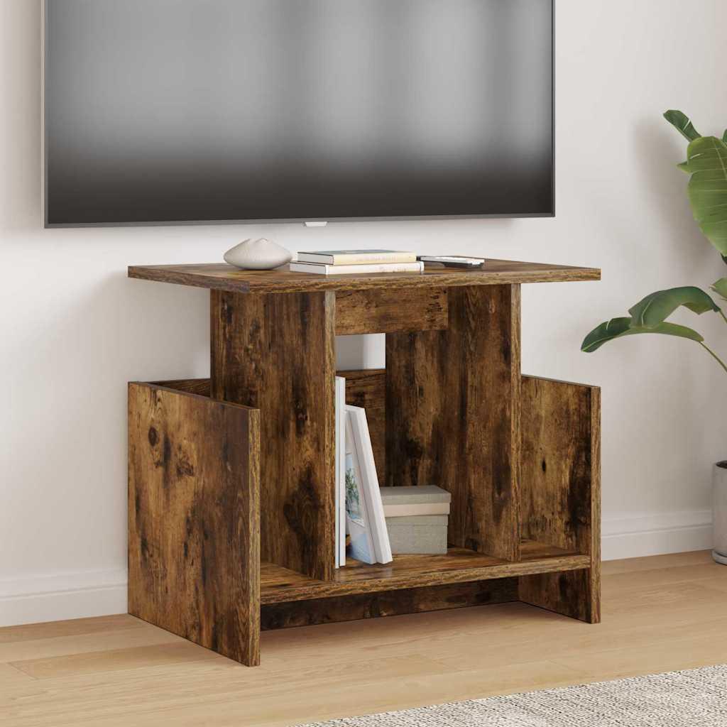 TV-bord 2 stk Røget eg 50 x 35 x 45 cm Konstrueret træ billede