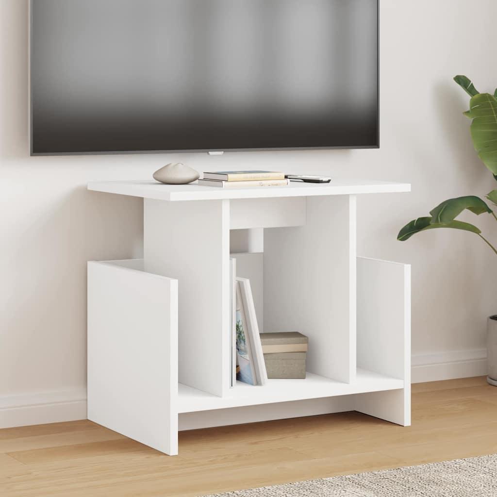TV-bord 2 stk Hvid 50 x 35 x 45 cm Konstrueret træ billede