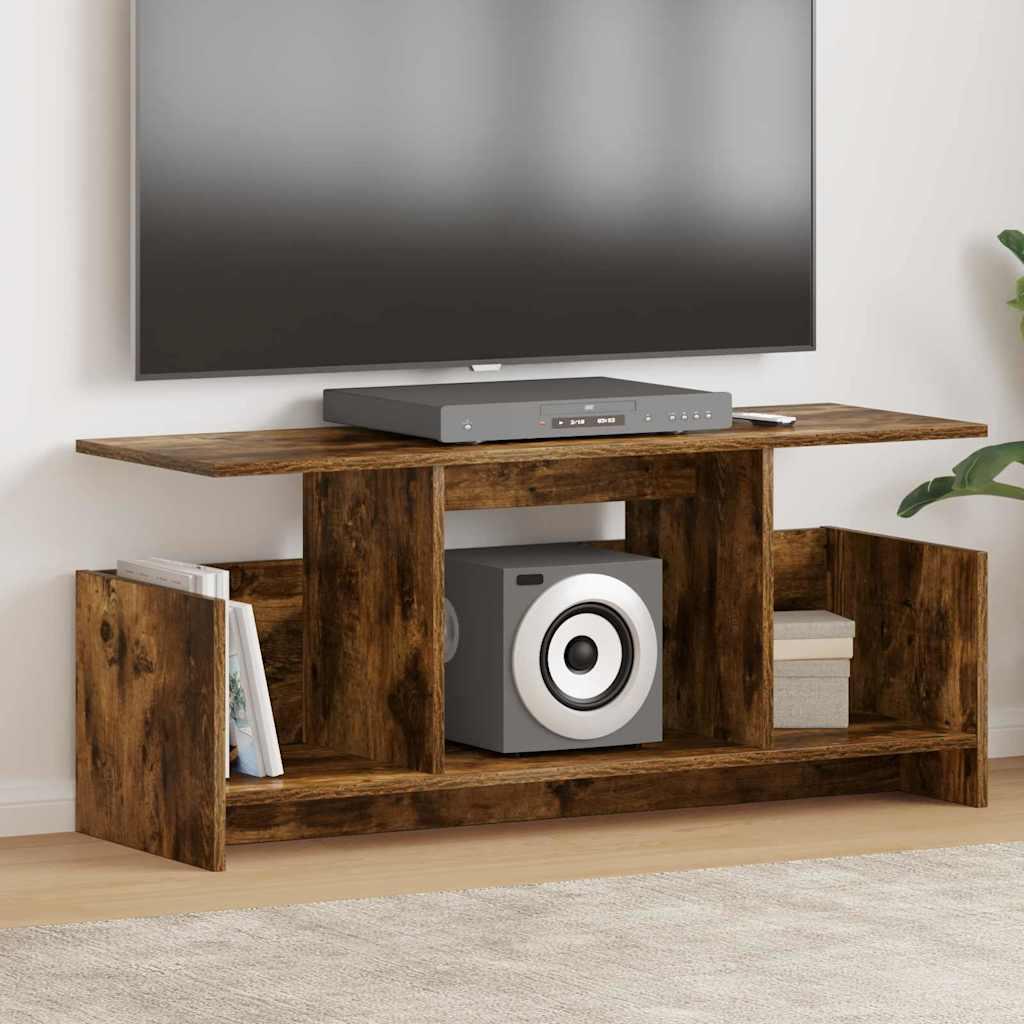 TV-bord Røget eg 102 x 35 x 45 cm Konstrueret træ billede