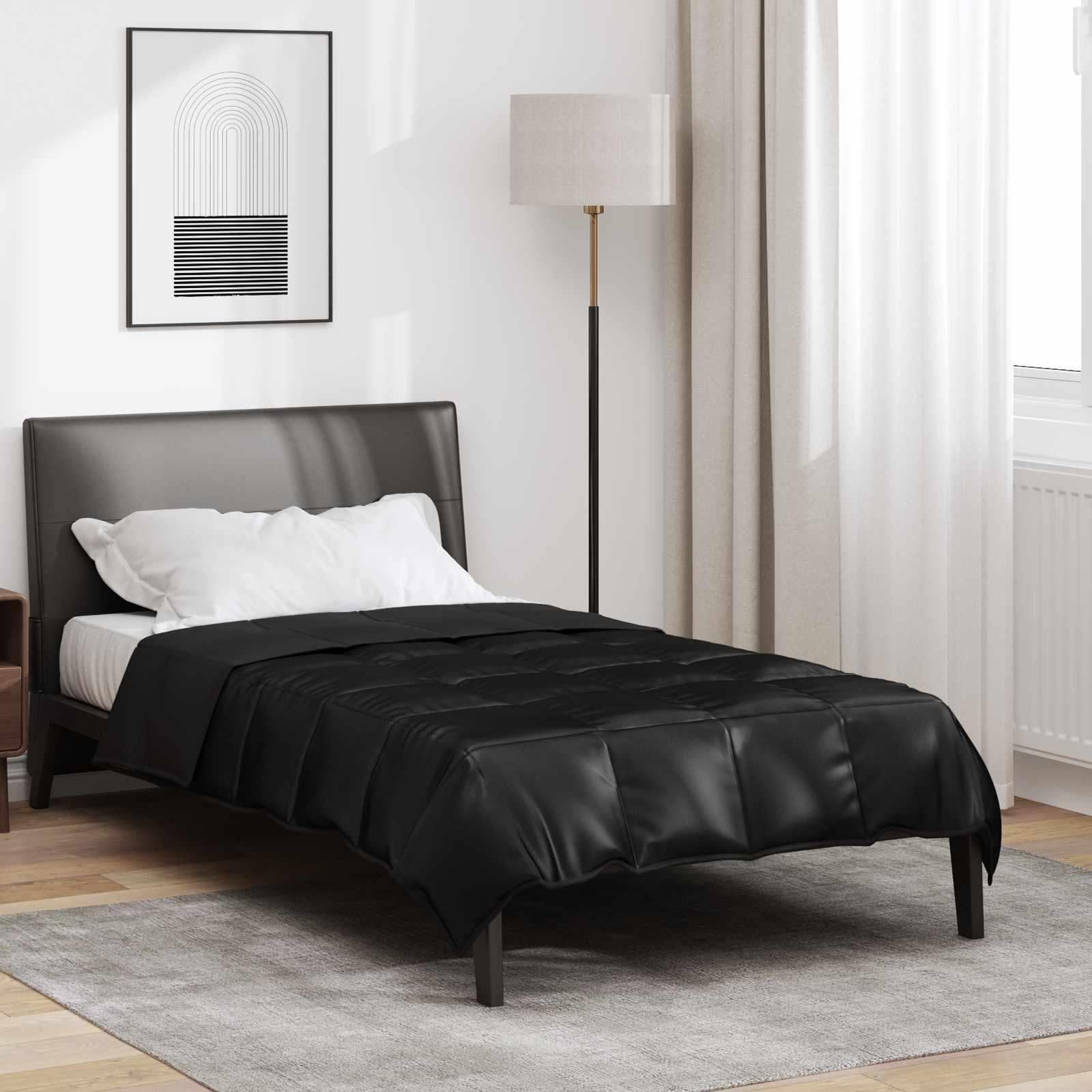 Sommer dyne Sort 220 x 140 cm Satin og Mikrofiber billede