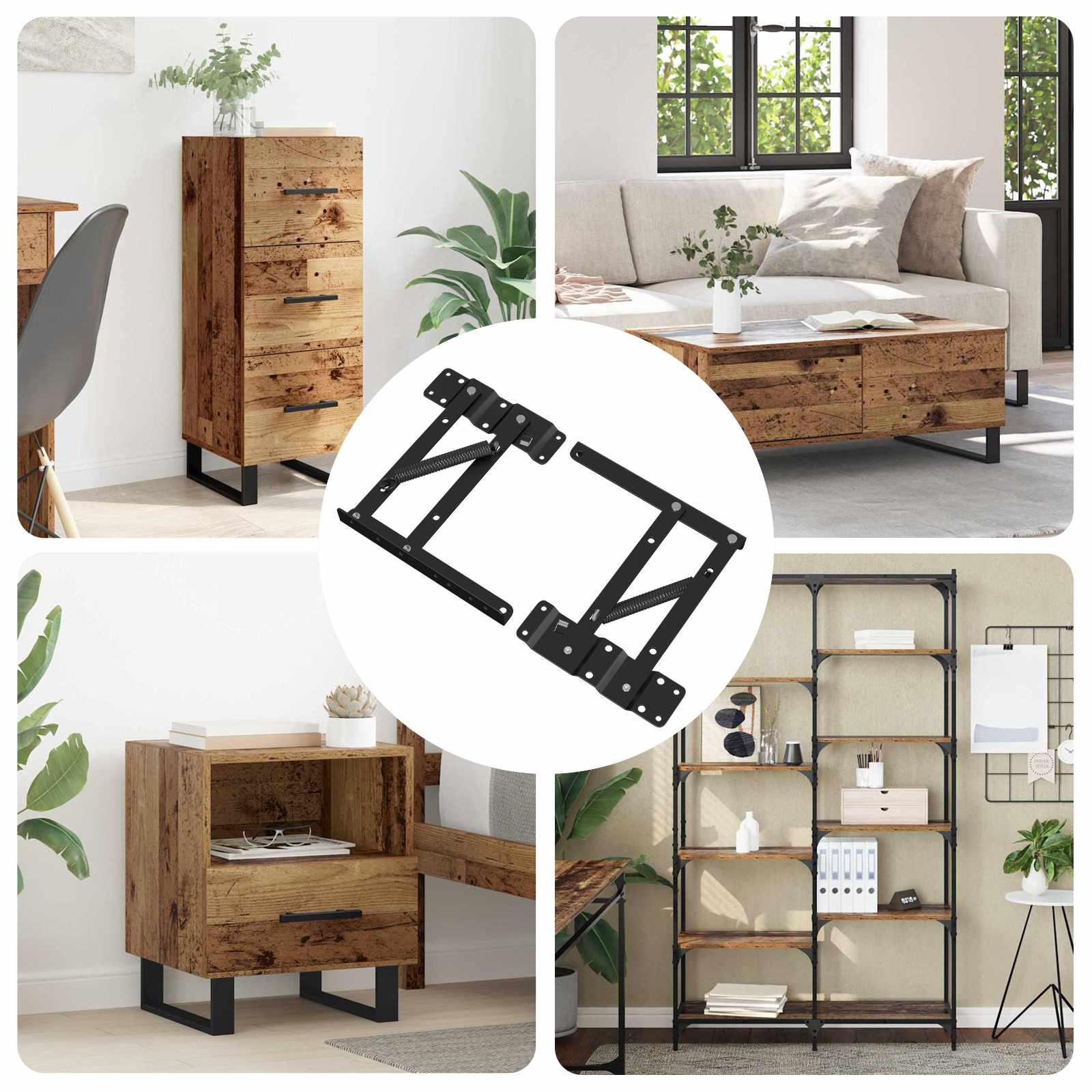 Sengehejs mekanisme - 12 stk, sort jern 340 × 95 × 40 mm